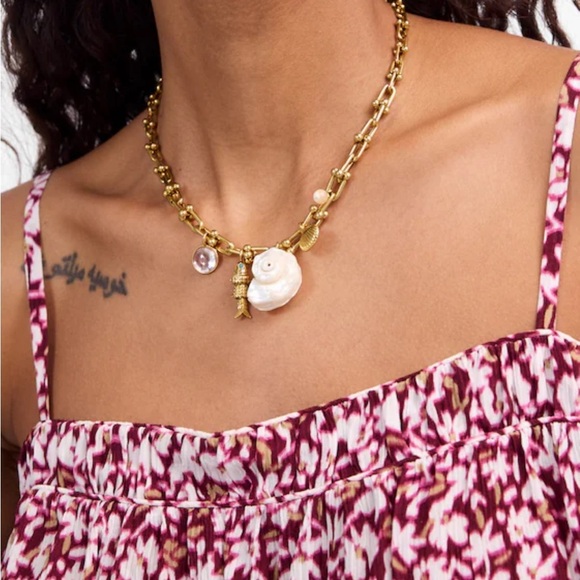 Madewell Mother of Pearl U-Link Charm Necklace - Picture 2 of 4